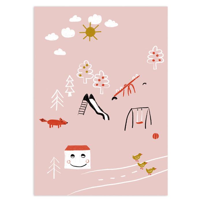 Happy Houses, Herbst Postkarte