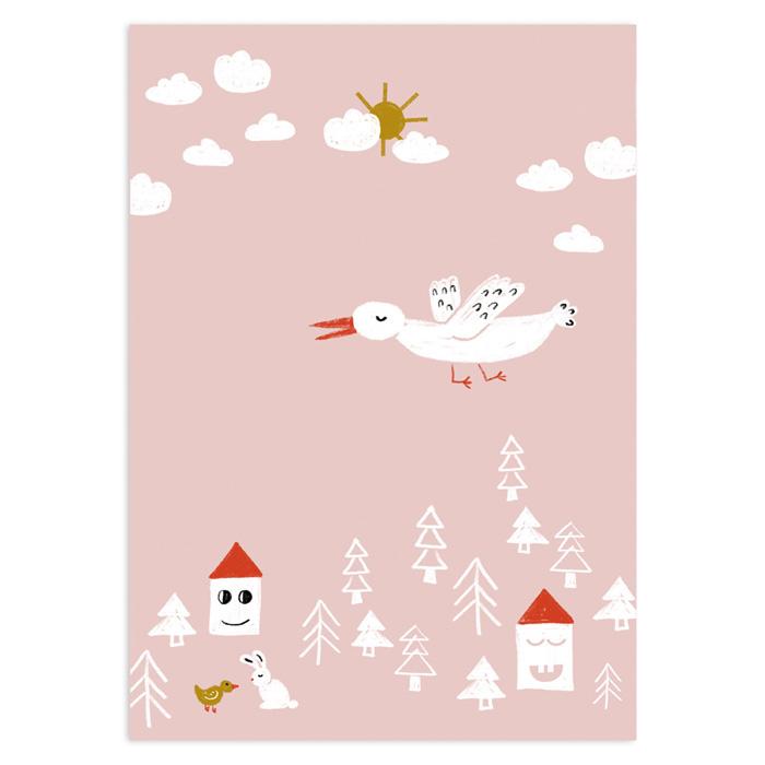 Happy Houses, Frühling Postkarte