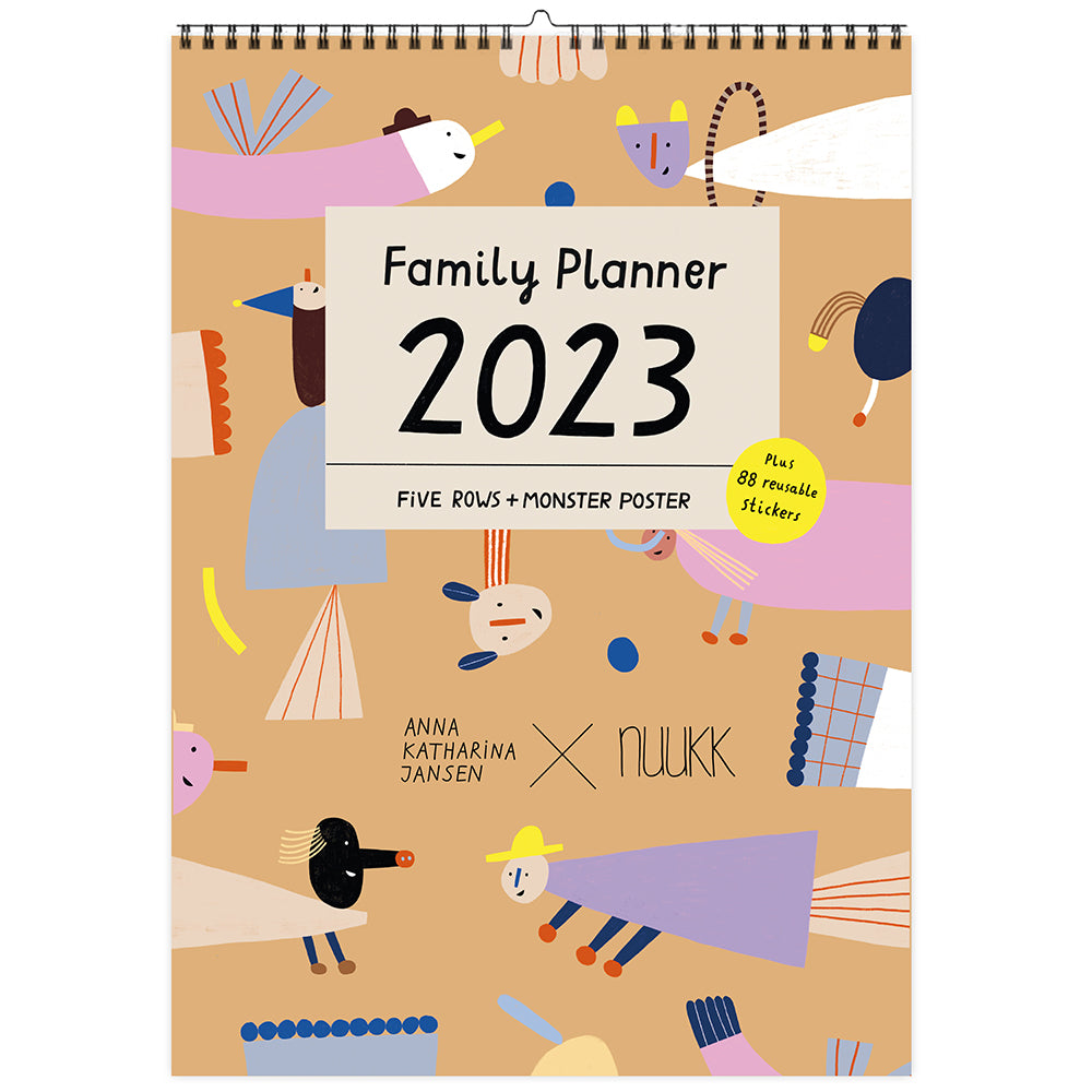 Monster - 2023 Familien-Kalender mit Poster & 88 Sticker
