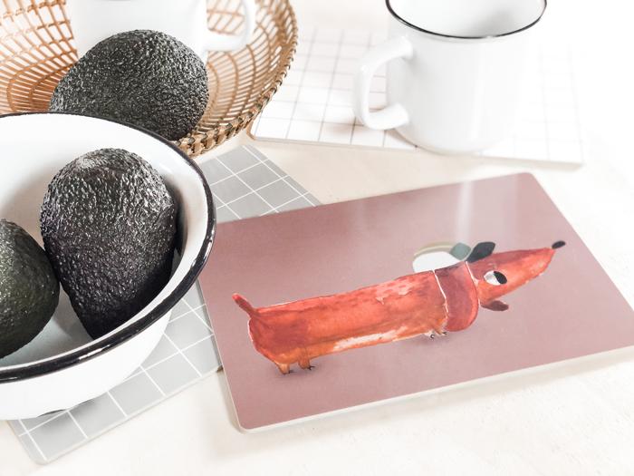 Kleines Schneidebrett Dackel Detlef