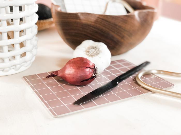 Kleines Schneidebrett Grid altrose